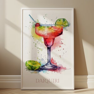 Daiquiri Watercolor Painting Digital Download Printable Wall Daiquiri Home Decor Daiquiri Digital Poster Cocktail Poster Daiquiri Print