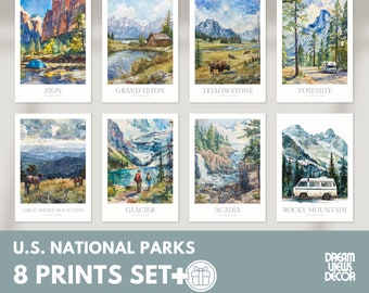 US National Parks Watercolor Print Set (Digital Download)