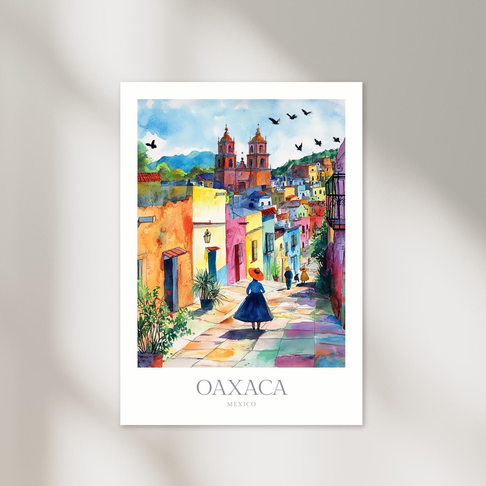 Oaxaca Mexico Watercolor Poster Digital Download Printable Wall