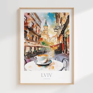 Lviv Ukraine Watercolor Poster Digital Download Lviv Printable Wall Art Lviv Digital Print Download Lviv Wall Art Print Ukrainian City