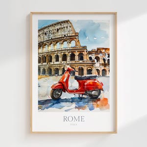 Rome Italy Watercolor Poster Digital Download Printable Wall Art Rome Home Decor Rome Digital Print Rome Poster Italy Rome Colosseum