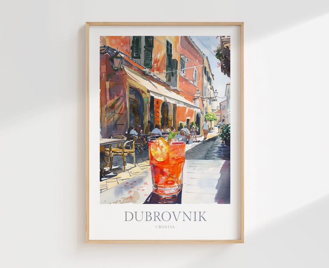 ドゥブロヴニクプリント クロアチア 水彩画ポスター ドゥブロヴニク
