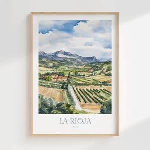 La Rioja Spanien Aquarell Kunstdruck, Landschaft Poster (Digitaler Download)