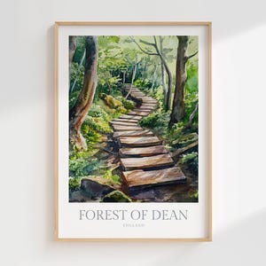 Forest of Dean England Aquarell Poster Digital Download Forest of Dean Digitales Poster Druck Download Vereinigtes Königreich Poster Wand Kunst Druck