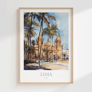 Lima Peru Watercolor Poster Digital Download Lima Printable Wall Art Lima Print Digital Poster Peru Digital Print Wall Art Home Decor Print
