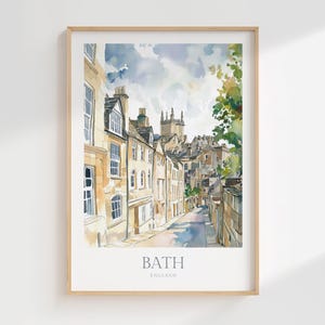 Bath England Aquarell Art Print, Somerset Wohnkultur (Digitaler Download)