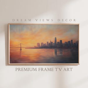 San Francisco Frame TV Art For Samsung Frame Tv San Francisco Vintage Oil Painting Digital Download California Frame TV Art Retro Sunset