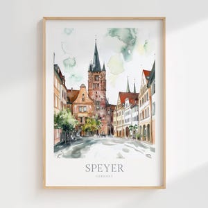 Speyer Print Aquarell Poster Deutschland Wand Kunst Home Dekor Print Speyer Poster Deutschland Druck Digital Download Rhein Speyer Reise Kunstdruck