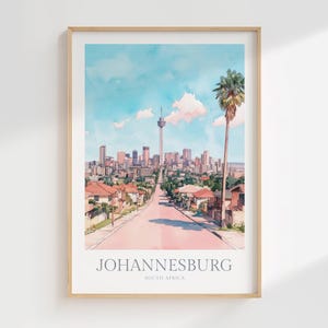 Johannesburg Kunstdruck Südafrika Aquarell Poster Digitaler Download Wand Kunst Wohnkultur Johannesburg Poster Johannesburg Reisekunstdruck