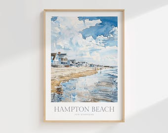 Impression aquarelle de Hampton Beach, New Hampshire (téléchargement numérique)