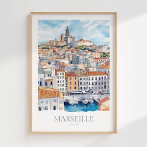 Marseille Print Watercolor Poster Digital Download Marseille Printable Wall Art Home Decor Marseille Print Download France Travel Art Print