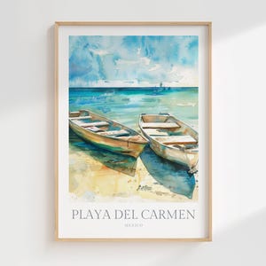 Playa del Carmen Watercolor Poster Digital Download Printable Wall Art Mexico Art Home Decor Digital Print Mexico Beach Poster