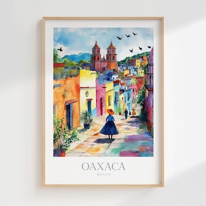 オアハカ メキシコ 水彩画 ポスター デジタル ダウンロード 印刷可能な壁アート ホーム デコレーション デジタル プリント メキシコ デジタル ポスター オアハカ デジタル 壁プリント