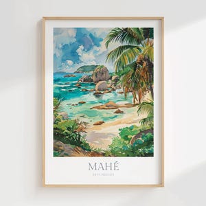Mahe Seychelles Watercolor Poster Digital Download Seychelles Printable Wall Art Home Decor Seychelles Digital Poster Travel Wall Art Print