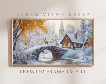 Winter Village Christmas Frame TV Art (Digital Download)