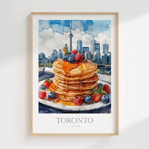 Toronto Kanada Aquarell Poster digitaler Download Toronto druckbare Wandkunst Toronto Wohnkultur Kanada Digitaldruck Download Ahornsirup