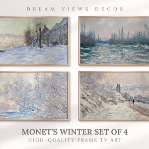 Vintage Winter Bundle of Frame TV Arts Winter Impressionism Christmas Painting Farmhouse Decor Digital Download Samsung Frame TV Art