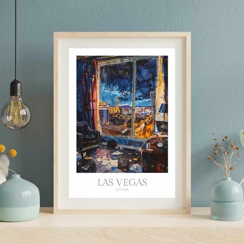 Las Vegas Nevada Watercolor Poster Digital Download Printable Wall Art
