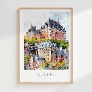 Quebec Canada Watercolor Poster Digital Download Quebec Printable Wall Art Home Decor Canada Digital Print Download Quebec Digital Poster