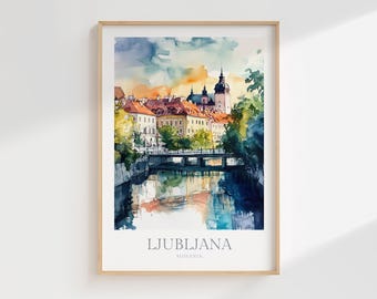Ljubljana Slovenia Watercolor Art Print (Digital Download)