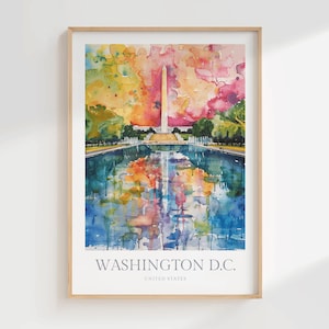 Washington DC Watercolor Print, City View Poster (Digital Download)