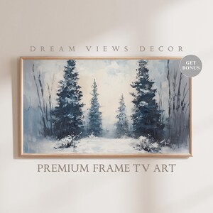 Winter Forest TV Art For Frame TV Vintage Oil Painting Instant Download Samsung Frame TV Art Winter landscape Screensaver Frame Tv Art 4K
