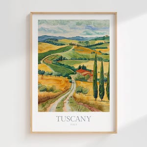 Affiche aquarelle Toscane Italie en téléchargement numérique Decor imprimable Impression numérique Toscane en téléchargement Impression affiche numérique Toscane Italie