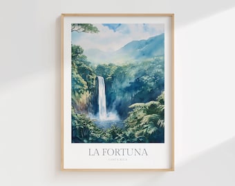 La Fortuna Costa Rica Aquarell Reiseposter (Digitaler Download)