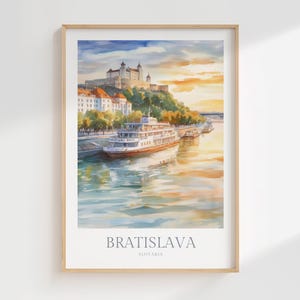 Bratislava print Slowakije aquarel poster digitale download Bratislava digitale poster Wall Art Home decor Slowakije digitale print Bratislava