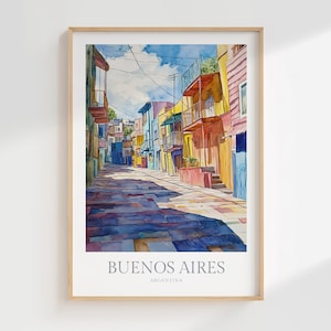 Buenos Aires Watercolor Poster Digital Download La Boca Printable Wall Art Home Decor Buenos Aires Digital Poster Argentina Wall Art Print