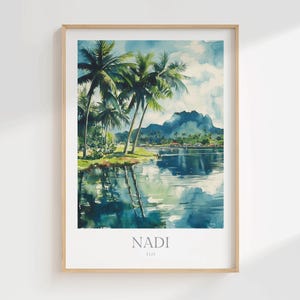Nadi Fiji Watercolor Poster Fiji Digital Download Printable Wall Art Home Decor Fiji Digital Poster Nadi Fiji Digital Travel Poster Nadi