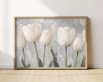 Tulips Print Spring Vintage Oil Painting (Digital Download)