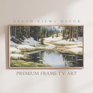 Winter Spring Frame TV Art for Samsung Frame TV Art Neutral Painting Digital Download Winter Landscape Painting Art for Smart TV Art