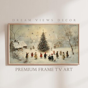 Winter Samsung Frame TV Art Cozy Christmas Village Landscape TV Art Christmas Tree Cottagecore Decor Winter Holiday Frame TV Art Vintage Art