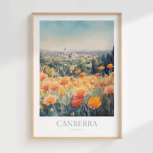 Canberra Australia Watercolor Poster Digital Download Canberra Printable Wall Art Canberra Print Digital Poster Australia Digital Print Art