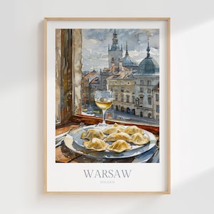 Warschau Polen Aquarell Poster Digitaler Download druckbare Wandkunst Wohnkultur Warschau digitales Plakat Warschau Druck Polen Digitales Plakat