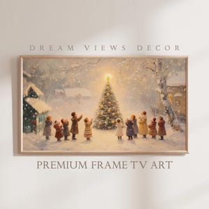 Winter Samsung Frame TV Snowy Village Art Cozy Christmas Landscape TV Art Christmas Cottagecore Decor Winter Holiday Decor Digital Download