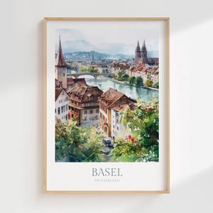 Basel Print, Switzerland Watercolor Poster (Digital Download)
