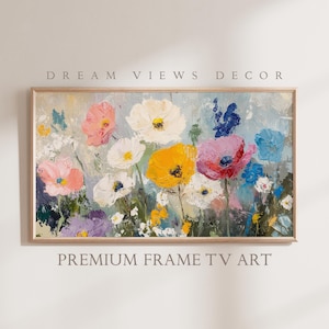 Summer Flowers Frame TV Art Spring Samsung Frame TV Art Abstract Floral Tv Screensaver Oil Painting Flowers Vintage Wildflowers Frame Tv Art