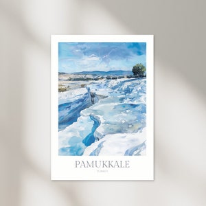 Pamukkale Turchia acquerello Poster Pamukkale Download digitale Turchia stampabile Wall Art Pamukkale Home Decor Pamukkale stampa digitale