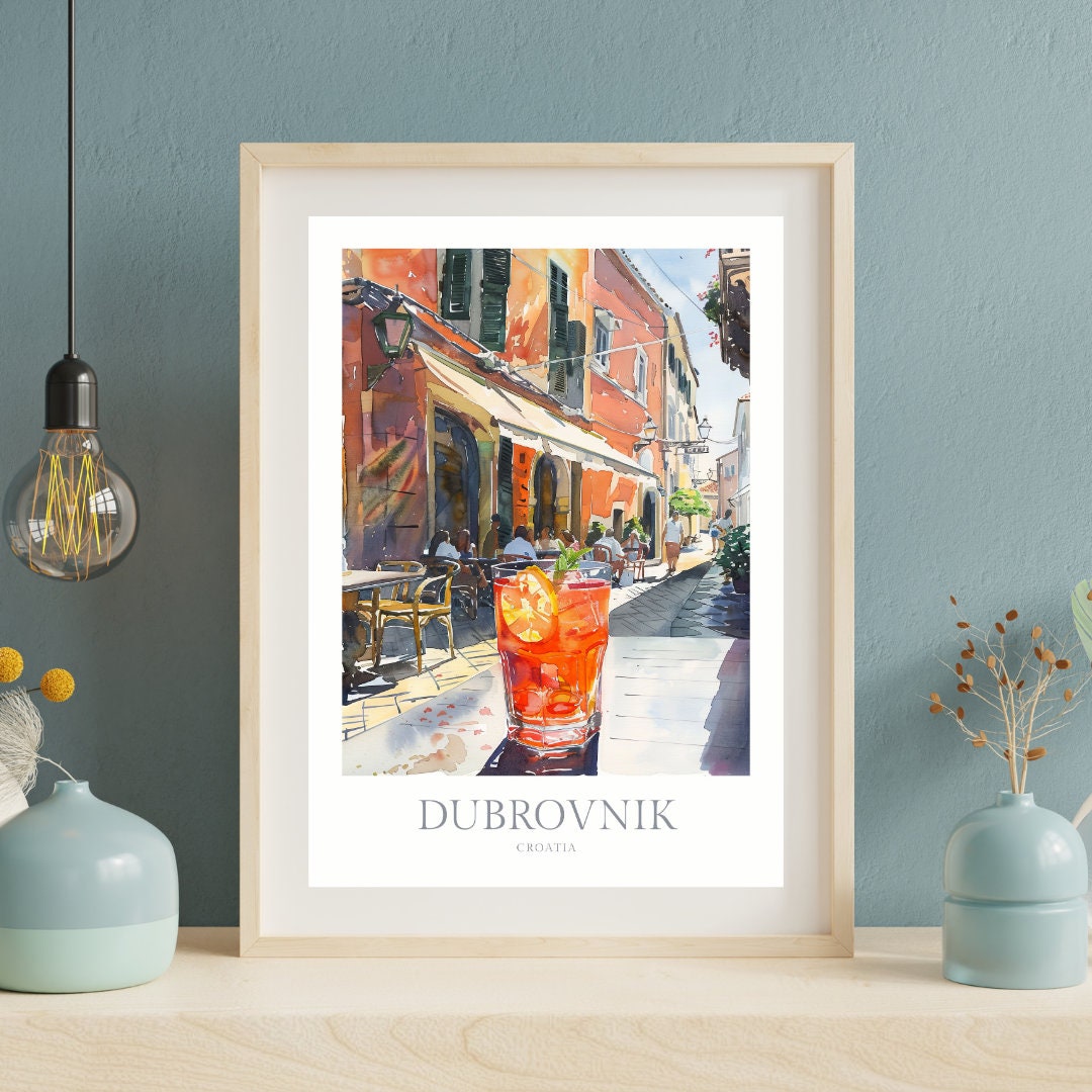 ドゥブロヴニクプリント クロアチア 水彩画ポスター ドゥブロヴニク