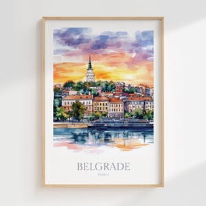 Beograd Serbien Aquarell Poster digitaler Download Beograd druckbare Wand Kunst Home Dekor Bromberg digitales Poster Serbien digitale Wandkunst