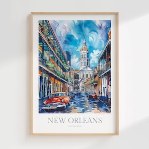 Póster de Nueva Orleans, Luisiana, descarga digital, arte imprimible, decoración del hogar de Nueva Orleans, póster de Nueva Orleans, impresión de Nueva Orleans, póster de Luisiana