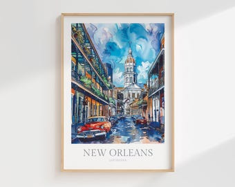 New Orleans Watercolor Print | Louisiana Poster (Digital Download)