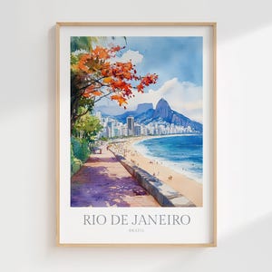 Rio de Janeiro Brazil Watercolor Poster Rio Digital Download Rio de Janeiro Print Download Digital Poster Home Decor Brazil Wall Art Print