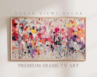 Cornice TV Arte Samsung Cornice TV Arte Moderna Astratta Pittura a Olio Cuori Arte Cornice TV Minimalista Neutro Espressionismo Astratto Cornice TV Arte Decorazione