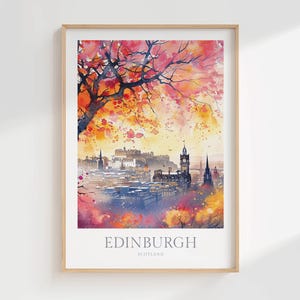 Edinburgh Watercolor Poster Digital Download Scotland Printable Art Edinburgh Digital Print Download Edinburgh Print Scotland Poster Art