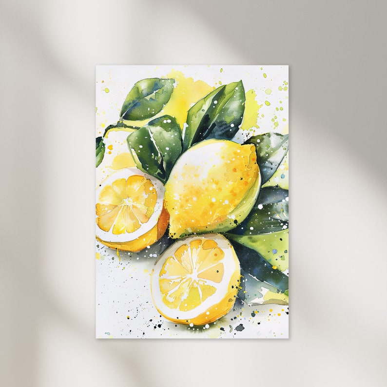 Fresh Lemons Watercolor Print, Citrus Kitchen Art (digital Download) - Etsy