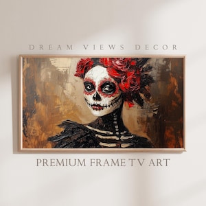 Day of the Dead Frame TV Art For Frame TV Oil Painting Instant Download Samsung Frame TV Art Halloween Wall Art Decor el Día de Muertos