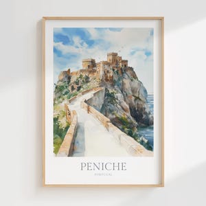 Peniche Print Watercolor Poster Digital Download Printable Wall Art Home Decor Digital Print Download Peniche Portugal Travel Art Print
